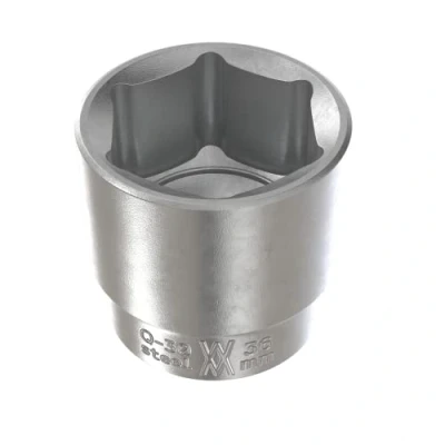 Imagen de Vaso de 36 mm para llave carraca 1/2&quot; Acero al cromo vanadio hexagonal con adaptador 12,5 (1/2&quot;) WIESEMANN 1893 80805