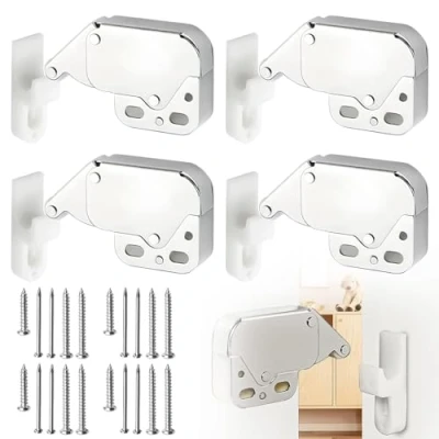 Imagen de 4 Piezas mini Latch, Armario Cierres Muelles, resorte captura cierre táctil para caravanas, autocaravanas, armarios puertas, Gabinetes de Oficina, Archivadores, Muebles