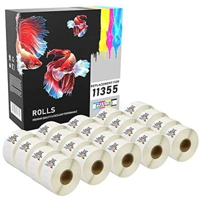 Imagen de Prestige Cartridge 11355 Cinta para impresoras de etiquetas Dymo (19 mm x 51 mm, 20 rollos, 500 por rollo)