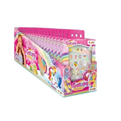 Imagen de CRAZE 18 Packs de Uñas Postizas para Niñas Galupy Unicorn, 24 Unidades Diferentes Tamaños