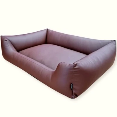Imagen de 4L Textil Mario Exclusiva Cama para Perros de Piel sintética, Cesta Perros, cojín Color y tamaño a Elegir M XXL (100x70 cm, Beige)