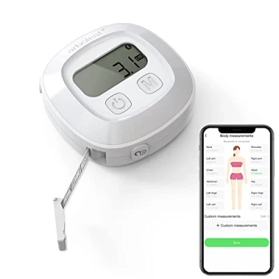 Imagen de arboleaf Cinta Métrica Corporal Inteligente con Aplicación Retráctil Bluetooth para Medir el Cuerpo, Fitness, Mide la Circunferencia de Parte del Pulgadas/CM
