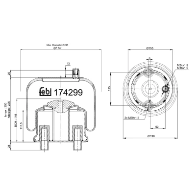 Imagen de FEBI BILSTEIN 174299 Fuelle, suspensión neumática