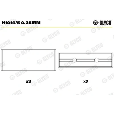 Imagen de GLYCO H1014/5 0.25mm Cojinete de cigüeñal RENAULT: CLIO 2, MEGANE 1, Kangoo I