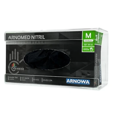 Imagen de ARNOMED dispensador de guantes desechables pared, 1 caja para caja, nitrilo, látex y vinilo, transparente acrílico 24,6 x 10,6 13,5cm