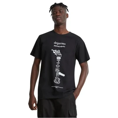 Imagen de Mister Tee Depresso Camiseta estampada, Hombre, Talla: XS, Black
