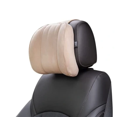 Imagen de Forbell Almohada para reposacabezas de Coche, algodón, Accesorios el reposacabezas, Gamuza (Beige)