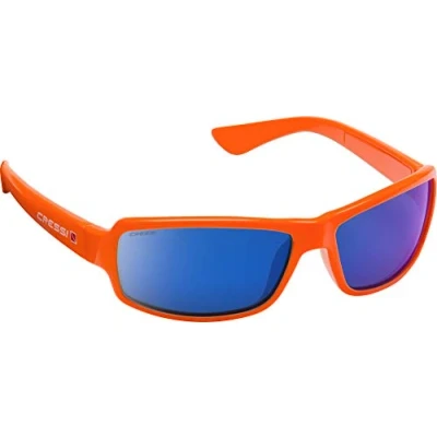 Imagen de Cressi Ninja Sunglasses Gafas Polarizadas para Deportes con una Protección 100% UV, Adultos Unisex, Naranja Lentes Espejadas Azul, Un Tamaño
