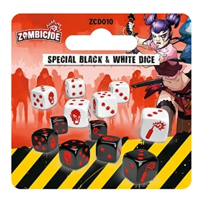 Imagen de Edge Entertainment Zombicide Special B/W Dice Expansión en Español, CMZCD010ES