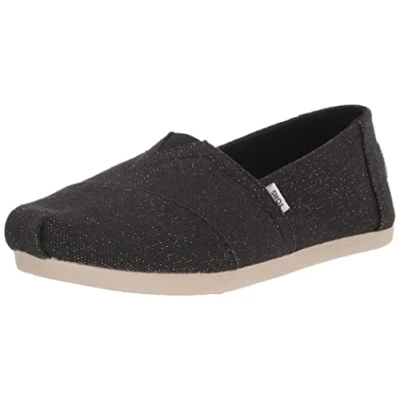 Imagen de TOMS Alpargata Print Glitter, Mocasín Plano Mujer, Black, 37.5 EU