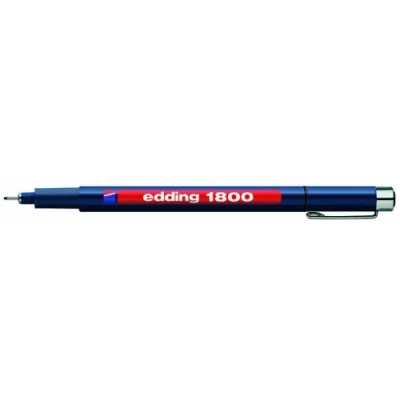 Imagen de edding 1800 rotulador calibrado azul x10 ancho de línea 0,7 mm para escritura precisa, esbozos y dibujo técnico punta fina con soporte metálico, adecuado usar reglas plantillas