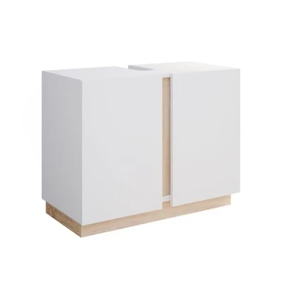 Imagen de Vicco Mueble bajo Lavabo Gloria, Blanco/Sonoma, 70.4 x 55.5 cm con 2 Puertas