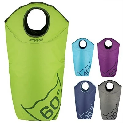 Imagen de tempracell Cestos para la Colada Plegables Saco Bolsa de lavanderia Cesta Ropa (Verde)