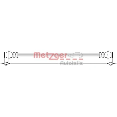 Imagen de METZGER 4110311 Latiguillos de Freno 169 FIAT: Panda II Hatchback, ABARTH: 500 / 595 695 Hatchback