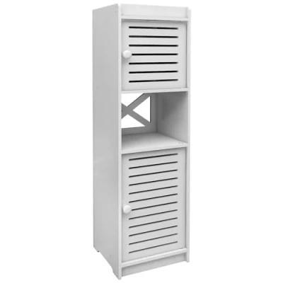 Imagen de OHMG Muebles de baño y aseo, armario baño, estante inodoro, blanco, mueble estrecho, almacenamiento tejidos, 20 x 80 cm