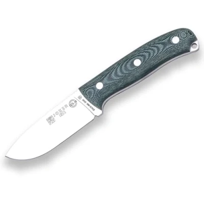 Imagen de Cuchillo deportivo de Supervivencia &quot;Ursus&quot; Joker CV116 P, con mango Micarta Canvas Verde, hoja 10 cm Böhler, funda piel y pedernal, Herramienta pesca, caza, camping senderismo