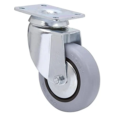 Imagen de Rueda Giratoria para Colectividades, RUEDAS ALEX BH PGI, Fijación de Placa, Aro Goma inyectada, Ø 80 mm