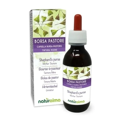 Imagen de Bolsa de pastor (Capsella bursa pastoris) hierba Tintura Madre sin alcohol Naturalma Extracto líquido gotas 120 ml Complemento alimenticio Vegano