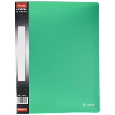 Imagen de Dohe 91405 Carpeta 30 fundas, lomo personalizable, color verde