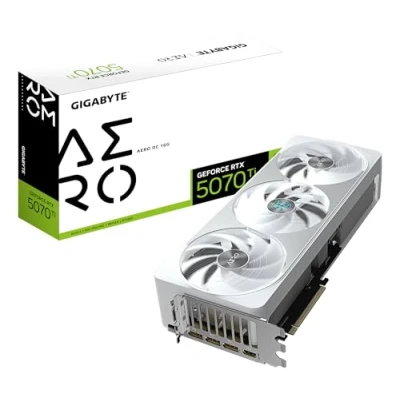 Imagen de Gigabyte GeForce RTX 5070 Ti Aero OC 16G Tarjeta Gráfica 16GB GDDR7, 256 bits, PCI E 5.0, 2588 MHz Core Clock, 3 x DP 2.1a, 1 HDMI 2.1b, NVIDIA DLSS 4, GV N507TAERO 16GD