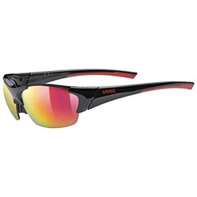 Imagen de uvex blaze III, gafas deportivas unisex, incl. lentes intercambiables, comodidad sin presión y sujeción perfecta, black red matt/red, one size