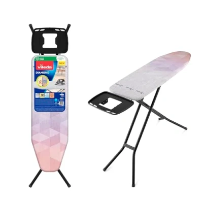 Imagen de Tabla de Planchar Vileda Diamond Ecopackaging Más Larga y Renovada Extra Estable Altura Ajustable hasta 97cm I Pack Ecológico