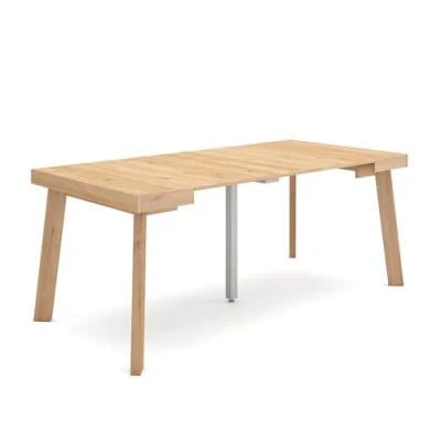 Imagen de Skraut Home Mesa Consola Extensible Comedor Plegable 180 para 8 comensales Patas de Madera Estilo Moderno Roble
