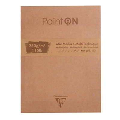 Imagen de Clairefontaine 975172C Bloc Paint&#039;On 50 hojas de colores surtidos pegadas y flecos 1 lado 22, 9 x 30, 5 cm, tapa kraft