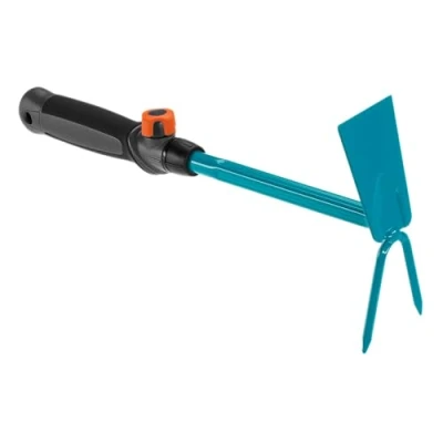 Imagen de Gardena Combisystem 8911 20 Azadilla Azada Doble De 2 Púas Para Mullir La Tierra, Forma Puntiaguda, Mango Ergonómico, Protección Anticorrosión, Ancho Trabajo 6 Cm, Multicolor