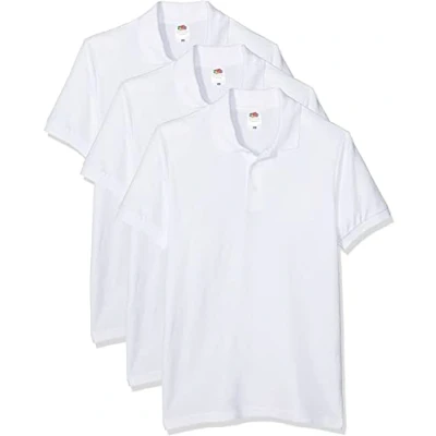 Imagen de Fruit of the Loom 65/35 Camisa de Polo, Blanco, M (Pack 3) para Hombre