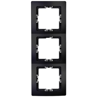 Imagen de Kopp 308650062 Paris Marco embellecedor para 3 Compartimentos, Color Negro Mate