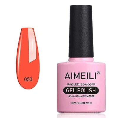 Imagen de AIMEILI Esmalte Semipermanente De Uñas Soak Off UV LED Gel Neon Orange Zest (053) 10ml