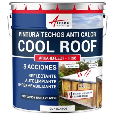 Imagen de Pintura para techos Coolroof: ARCAREFLECT 10 L Blanco ARCANE INDUSTRIES