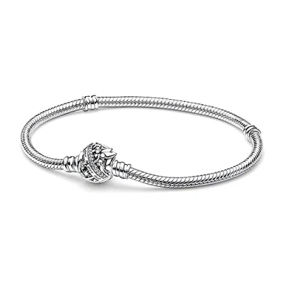 Imagen de Pandora Disney Pulsera con diseño de Campanilla plata ley cadena serpiente circonitas cúbicas transparentes, 19