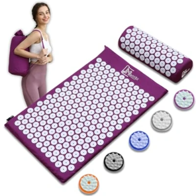 Imagen de tapete de acupresión para masaje y alivio del dolor, juego agujas relajación, Yantramatte con púas meditación