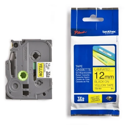 Imagen de brother Cinta vinilo tze 631 12 mm amarillo/negro TZE631