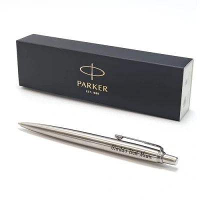 Imagen de Bolígrafo Parker Jotter SS personalizado + caja de regalo Grabado con láser ribete cromado