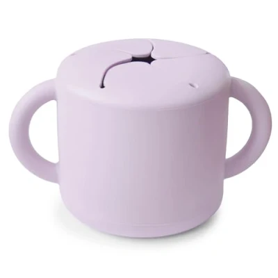 Imagen de mushie Snack Taza de Silicona Fiambrera Infantil para Llevar Antiderrame y Resistente al Lavavajillas Microondas Caja Aperitivos Segura Niños Pequeños Niñas Soft Lilac