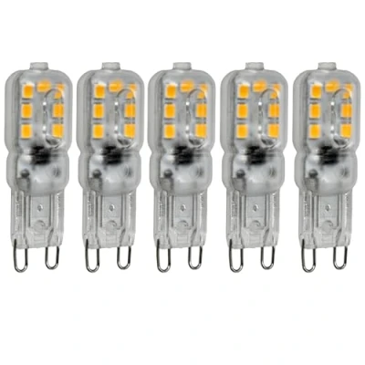 Imagen de Jandei 5 x Bombilla LED G9 regulable 2.5W blanco 3000K Blister, Iluminación para hogar, lámparas decorativas, lamparas de mesilla [Clase eficiencia energética A+] (3000K)