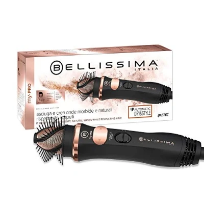 Imagen de Bellissima Imetec My Pro Miracle Wave GH19 1100, Cepillo de aire moldeador, crea ondas suaves y naturales con un calor que respeta el cabello, rotación automática