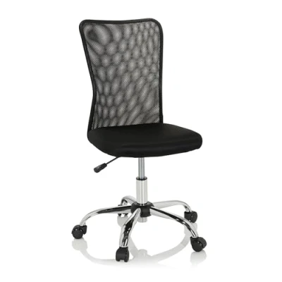 Imagen de hjh OFFICE 691015 Silla Giratoria para Niños KIDDY Net I Tejido de Malla, Escritorio Juvenil, Ajustable en Altura, Negro