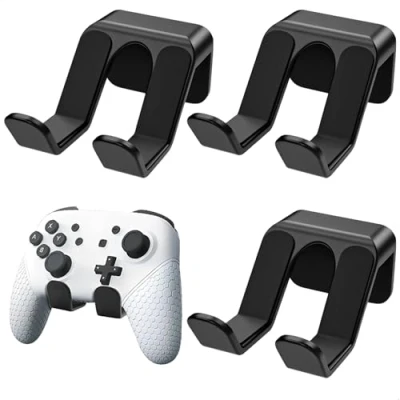 Imagen de xiruiubao Soporte Mando Pared, para Controlador de Juegos, Universal Gancho Pared Mandos Xbox/PS4/PS5/Switch y Auriculares, Accesorios Gaming, 3 Piezas