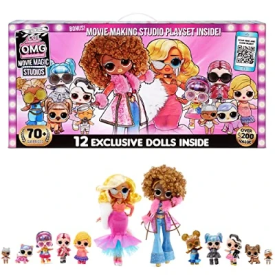Imagen de L.O.L. Surprise! OMG Movie Magic Studios Descubre más de 70 sorpresas, Incluidas 12 muñecas, 4 escenarios, Accesorios y Paquete Reutilizable Coleccionable para niños a Partir años