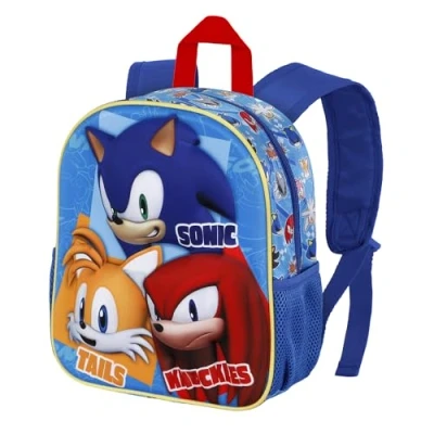 Imagen de Karactermania Segasonic TRIO Small 3D Mochila escolar para niños, Talla: One Size, Azul