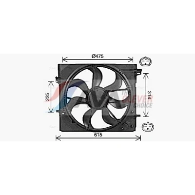 Imagen de PRASCO DN7540 Ventilador de radiador 475 12 con bastidor (armazón) NISSAN: Qashqai 2, RENAULT: Kadjar