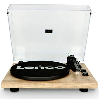Imagen de Lenco LBT 188 Tocadiscos Bluetooth® admite Salidas de RCA y USB 2 velocidades 33 RPM 45 preamplificador carcasa MDF transmisión por correa madera natural