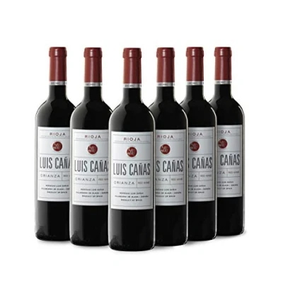 Imagen de Luis Cañas Vino Tinto con D.O. Rioja Crianza Variedad de Uva Tempranillo, Garnacha, Graciano, Mazuelo, Viura y Rojal Notas Afrutadas Incluye Caja Cartón 6 Botellas 75 cl