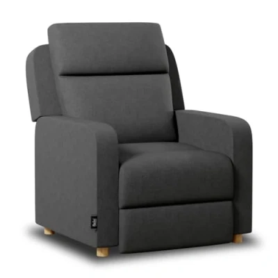 Imagen de Nalui Sillón Relax Reclinable One Fabric (77x87x95cm) con Apertura Push Manual y Estructura Reforzada. para el Salón Tapizado en Tela Reclinación 160º Gris Marengo