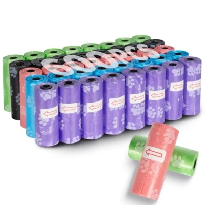 Imagen de KOMABLEN 600PCS Bolsas Caca Perro Biodegradables, 40 Rollos Excrementos Perros con Porta Perro, A Prueba de Fugas Dog Poop Bags Accesorios 33x22.8cm(Cinco Colores)