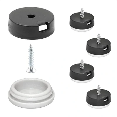 Imagen de Wagner QuickClick® Deslizadores DE Fieltro plástico para sillas/meubles, Juego 4 atornillar Hyper Ø 20 mm, 4X Base+Tornillo+Inserto Deslizante Intercambiable Made in 15809000
